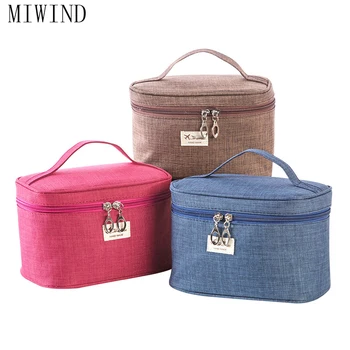 

MIWIND Brand Make Up Bags Women Brush Necessaries Cosmetic Bag Travel Toiletry Storage Box Makeup Bag Wash Organizer Cases YN837