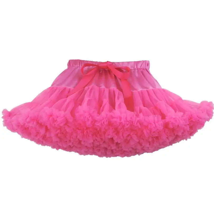 Классическая юбка-пачка для маленьких девочек Детская балерина, юбка-пачка для принцесс, фатиновая юбка-Пачка Детская пышная мини-юбка, вечерние юбки для танцев - Цвет: Розово-красный