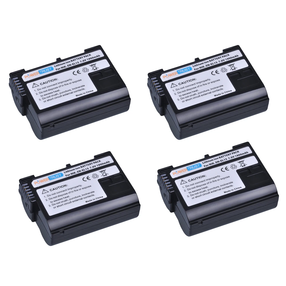 4Pcs 1900mAh EN EL15 ENEL15 EN EL15 EL15 Battery for Nikon D7000,D7100