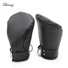 Thierry bondage puppy Mitts strict PU Leather Padded Fist Mitts,Fetish Restraints handcuffs Sex Toys for Couples Adult Games