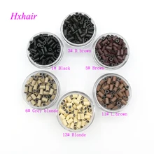 10000 шт 4,0 мм с силиконовой медной трубкой кольца Соединительные элементы втулки/черный D-коричневый L-коричневый D-блонд