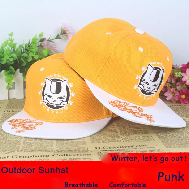 

Anime Natsume's Book of Friends Logo cotton baseball cap Punk Adjustable Men Women sun hat cosplay gift Hip-hop 3D Embroidery