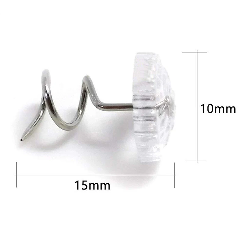 Practical Stainless Steel Transparent Spiral Nail Sofa Tack Pins DIY Handcraft Fastener Accessories Bed Skirt Fixed Twist Nail sewing pins