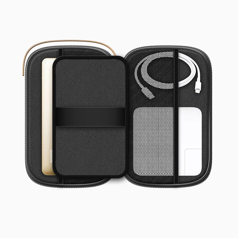 

1PC canvas shockproof portable waterproof storage box data cable mobile phone hard disk headphone U disk earphone organizer bag