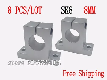 

Free Shipping 8pcs/lot linear rail shaft 8mm SK8 SH8A Linear Rail Shaft Support XYZ Table CNC for 3D printer !