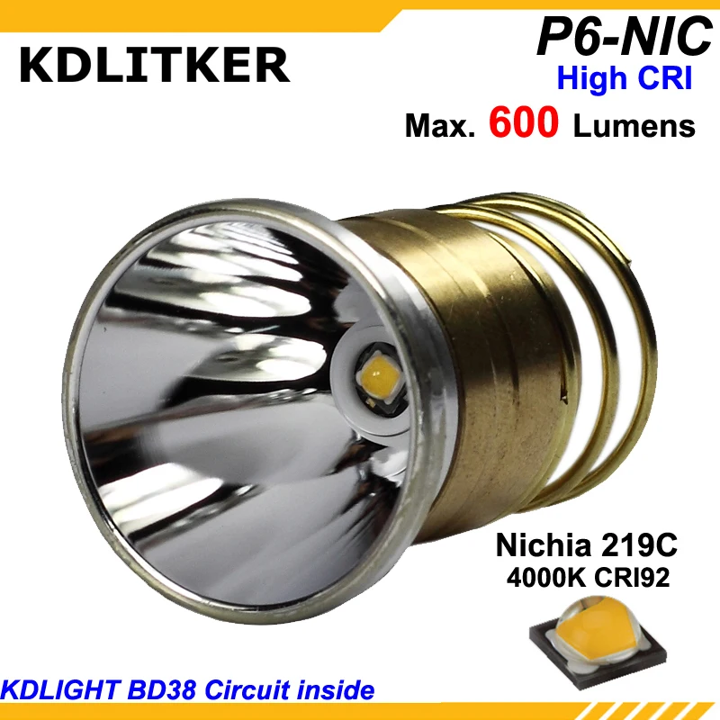

KDLITKER P6-NIC 219C Netural White 4000K 600 Lumens 3V - 9V LED P60 Drop-in (Dia. 26.5mm) High CRI92