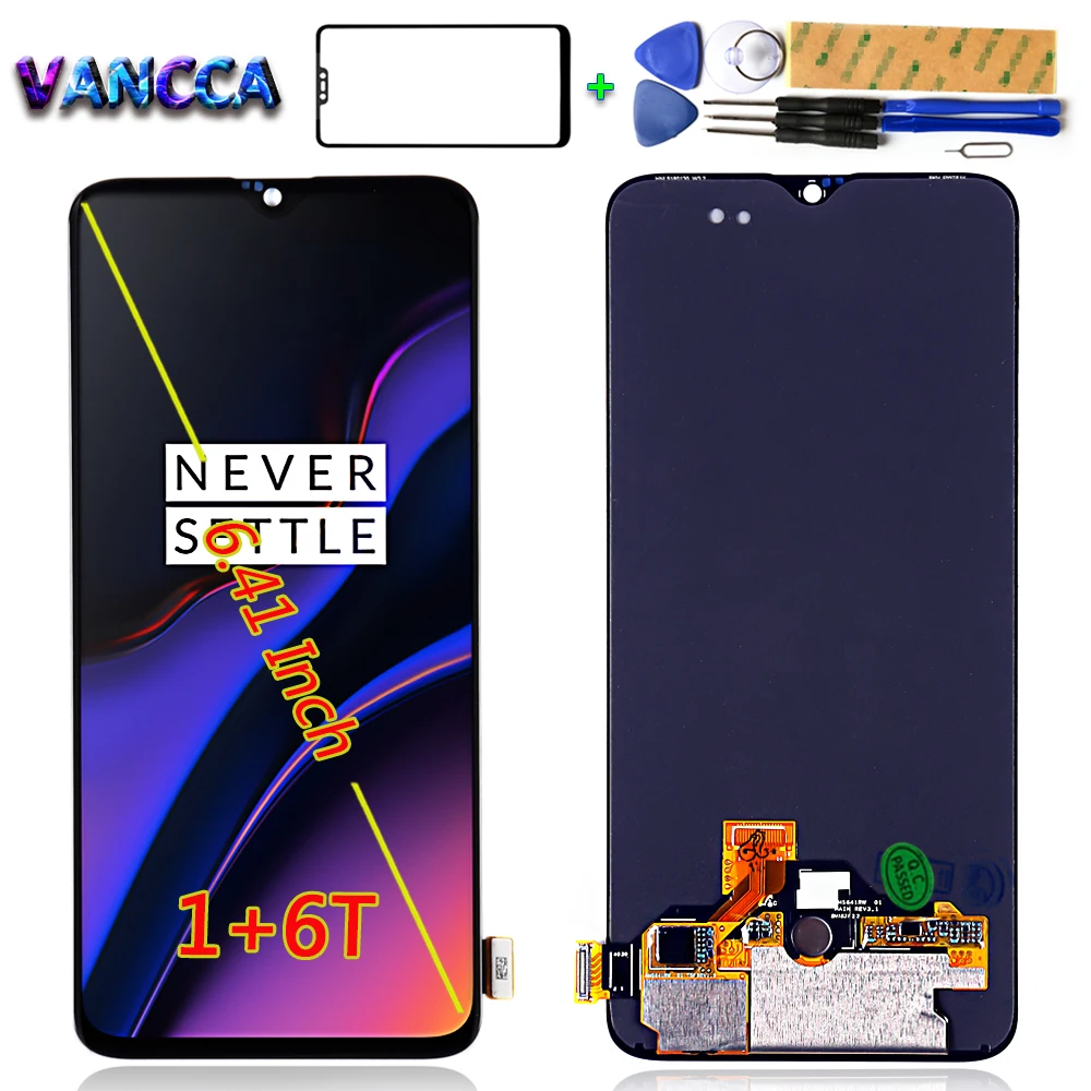 

Vancca 6.41 inch AMOLED For Oneplus 6T A6010 A6013 LCD Display Touch Screen Digitizer Assembly 2340*1080 Free Tempered Glass