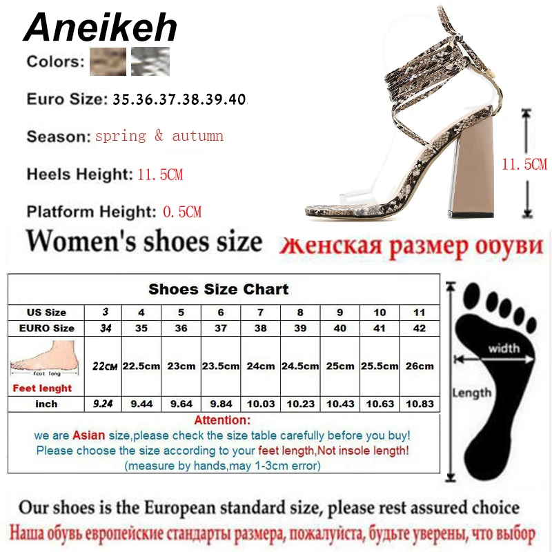 Классические женские сандалии Aneikeh из искусственной кожи 2020 обувь на высоком
