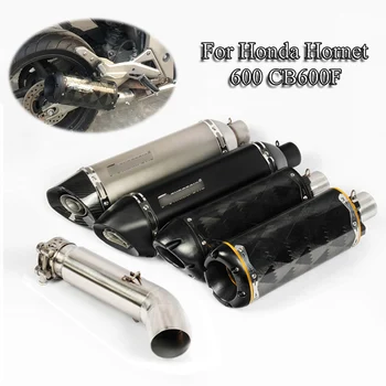 

CB600F Motorcycle Exhaust System Pipe Exhaust Muffler Tail Tip Pipe Steel Mid Link Pipe Slip On For Honda Horent 600 cb600f Moto