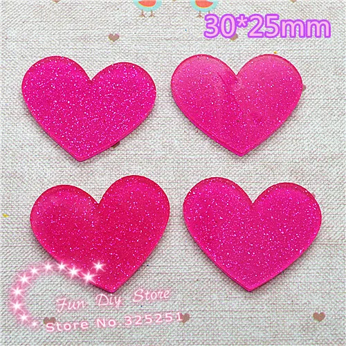 

acrylic shiny rose heart Cabochon Flat back Scrapbooking 50pcs/lot 30*25mm