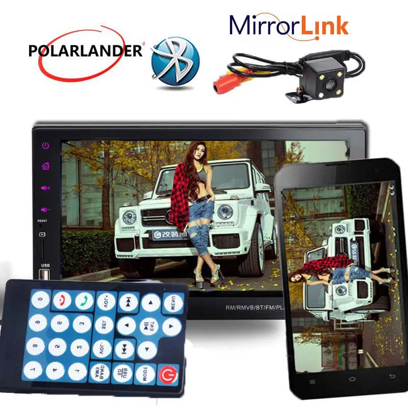 

7"Bluetooth 2Din Hand-Free Radio Touch Screen With Camera For Android Phone Remote Control MP5 Player USB/FM/Aux Car Mirror Link