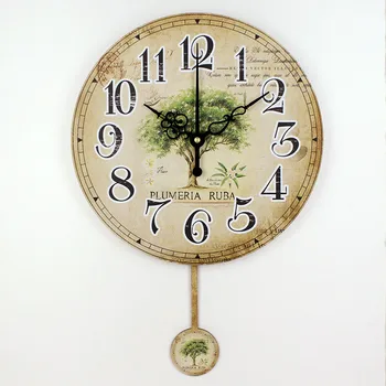 

Pastoral 3d tree modern large decorative wall clock waterproof clock face bedroom silent wall clock unique home decor watch