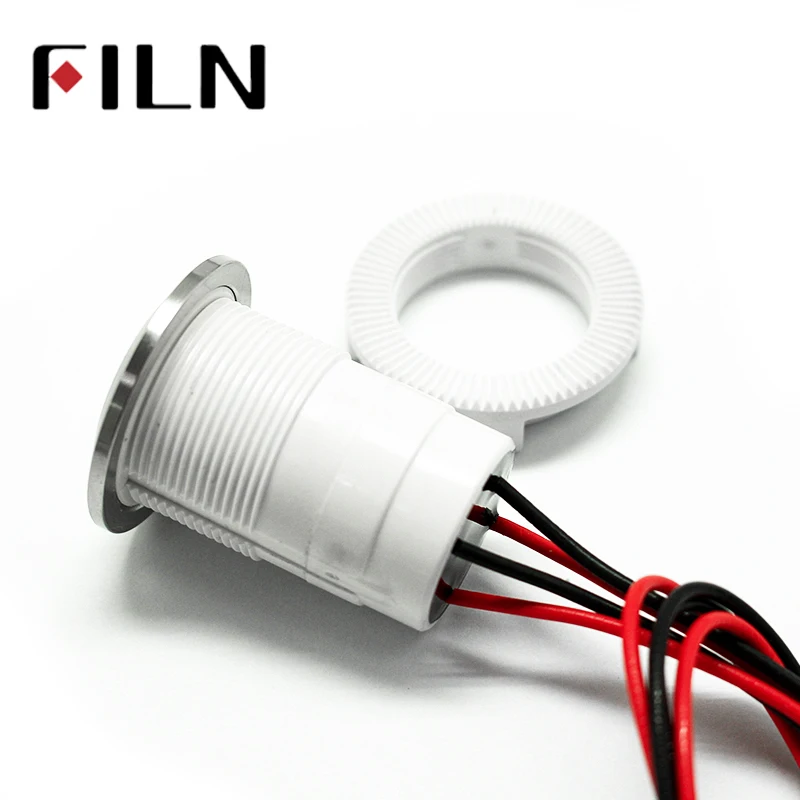 1pcs Waterproof IP68 22mm Pre-wired momentary latching  Push button switch red green blue yellow black white Normally open 2NO (3)