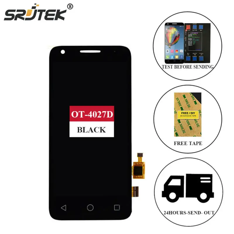 

Srjtek 4.5'' For Alcatel One Touch Pixi 3 4.5 4027D 4027X 4027A OT4027 LCD Display + Touch Screen Digitizer Full Assembly