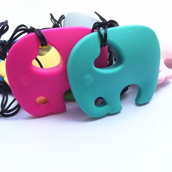 

HOT! 10pcs/lot Elephant Silicone Pendant or Teether - Mix colors Silicone Nursing Necklace, silicone elephant Pendant