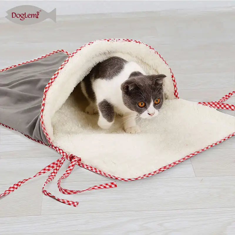 Теплый кошачий спальный мешок для животных одеяло коврик дома игровой питомник