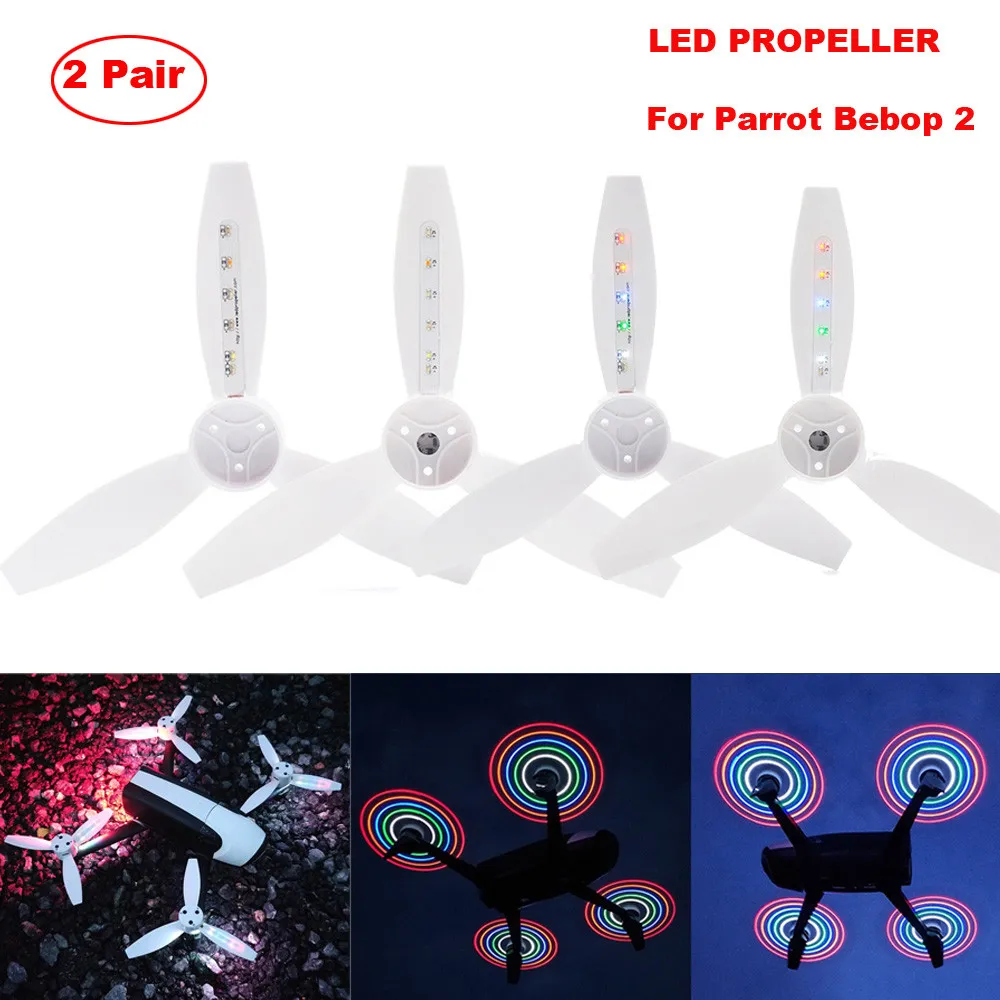 

HIPERDEAL 2Pairs LED Light Flash Propellers STARTRC LED flash Propeller Rechargeable For Drone Parrot Bebop 2 Accessories BAY21