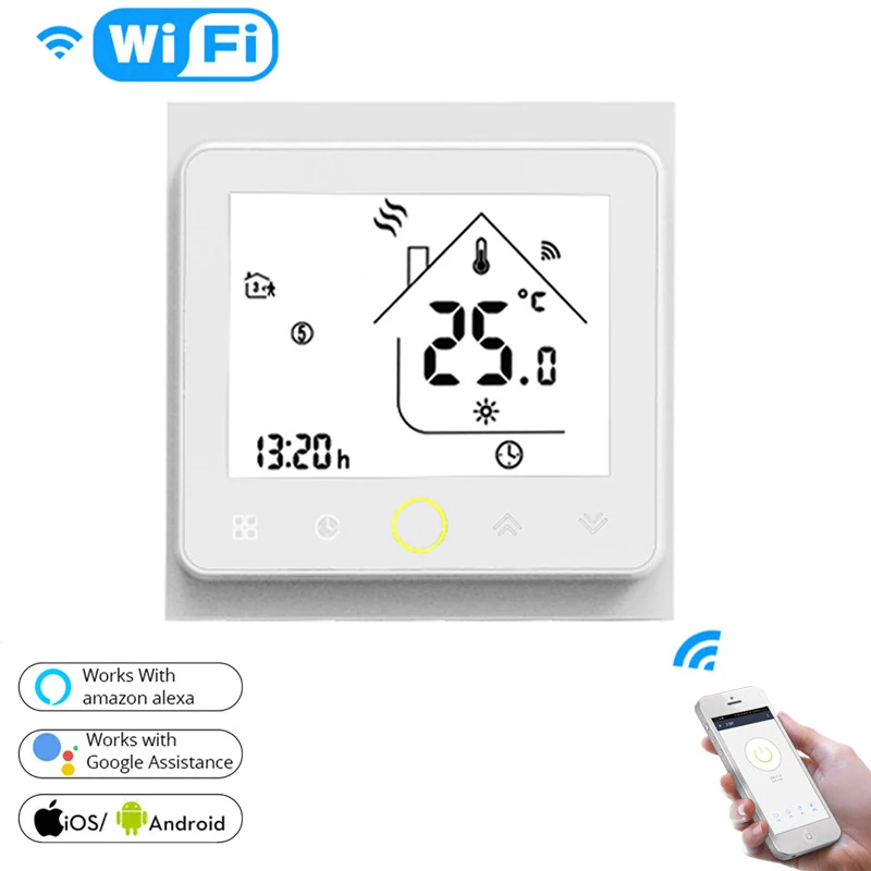 

90-250V WiFi Smart Temperature Controller for Water/Electric geothermal Boiler/air condition Works with Alexa Google Home