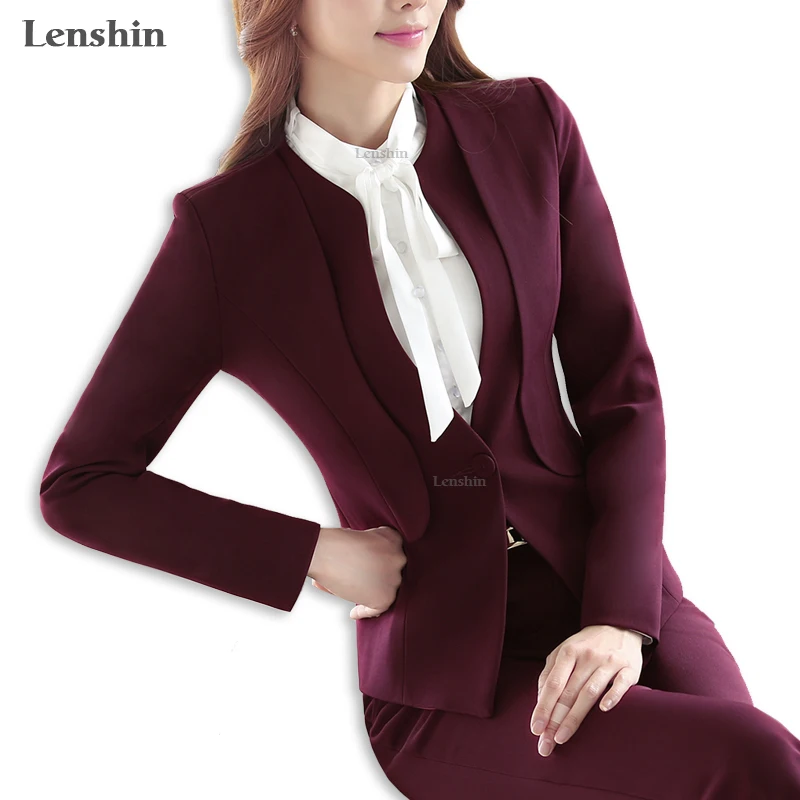 formal red pant suit