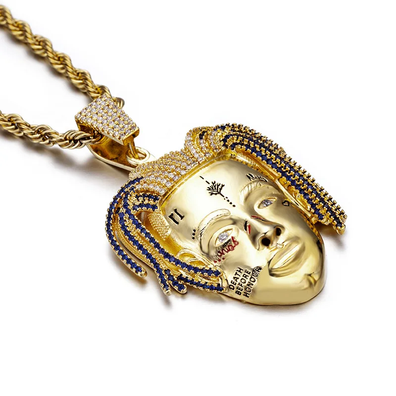 Хип-хоп ювелирные изделия XXX Tentacion кулон ожерелье 2 цвета AAA кубический цирконий Iced Out мужское ожерелье