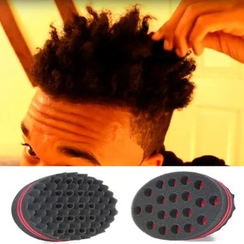 

Double Sided Sponge Hair Brushes Oval Hair Styling Tool For afro coil wave dread Braid Magic Twists style both Sides Sponge Hair