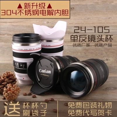 

SLR camera vacuum flasks Portable personality Creative warter cups gift for student