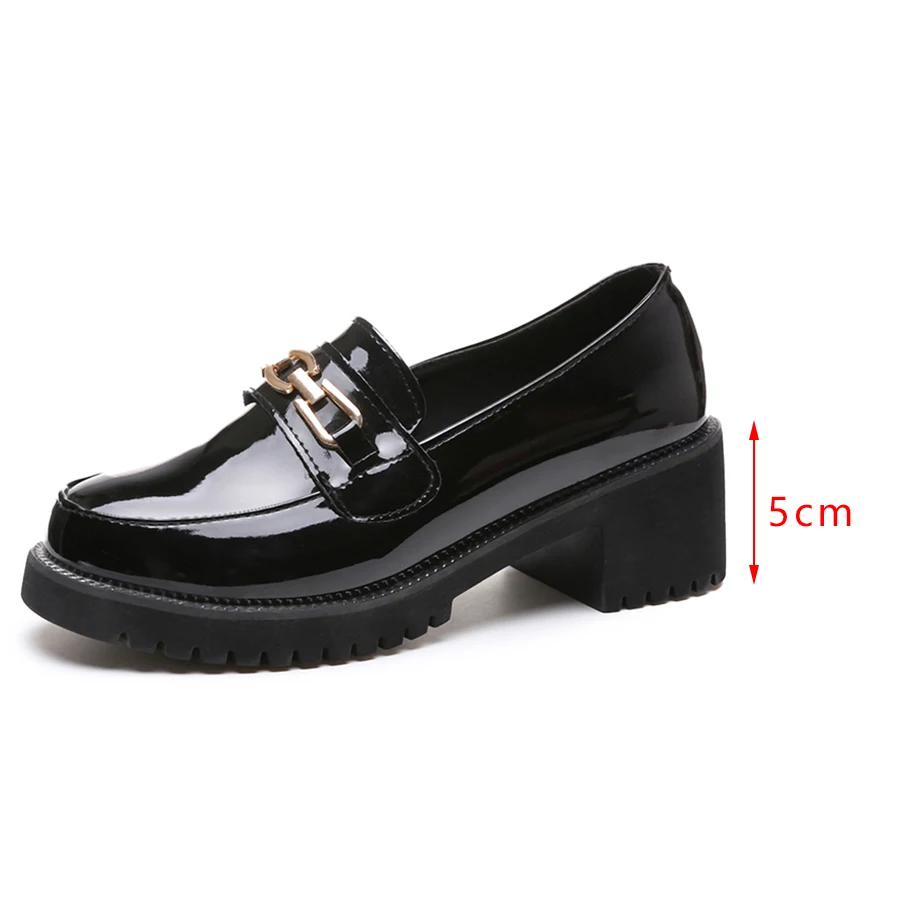 

Black Platform Retro Loafer Oxford Shoes Comfortable Casual Female Shoes Woman PU Leather Spring Autumn Slip On Shoes Mujer