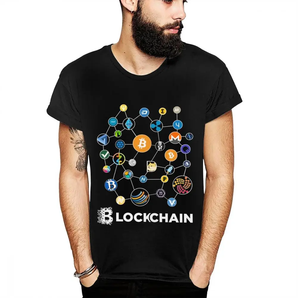 New Sale Blockchain BitCoin Litecoin Ripple Ethereum Cryptocurrency Tees For Male Popular Big Size Tee New Sale Blockchain BitCoin Litecoin Ripple Ethereum Cryptocurrency Tees For Male Popular Big Size Tee