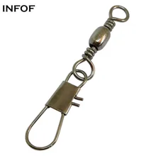 INFOF шт./лот 100 Рыбалка Вертлюги баррель Вертлюги с блокировкой оснастки Карп рыболовные снасти рыболовные Крючки бас разъем
