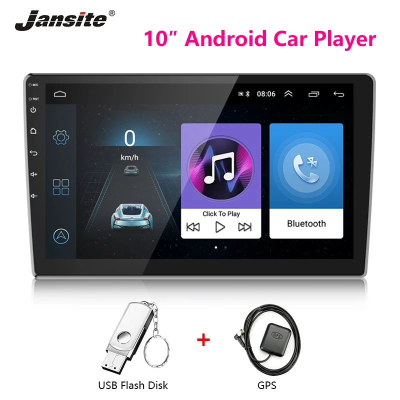 

Jansite 10" Car Radio Android 8.1 player Digital Touch screen GPS Bluetooth car Multimedia Player FM Autoradio With Rear camera