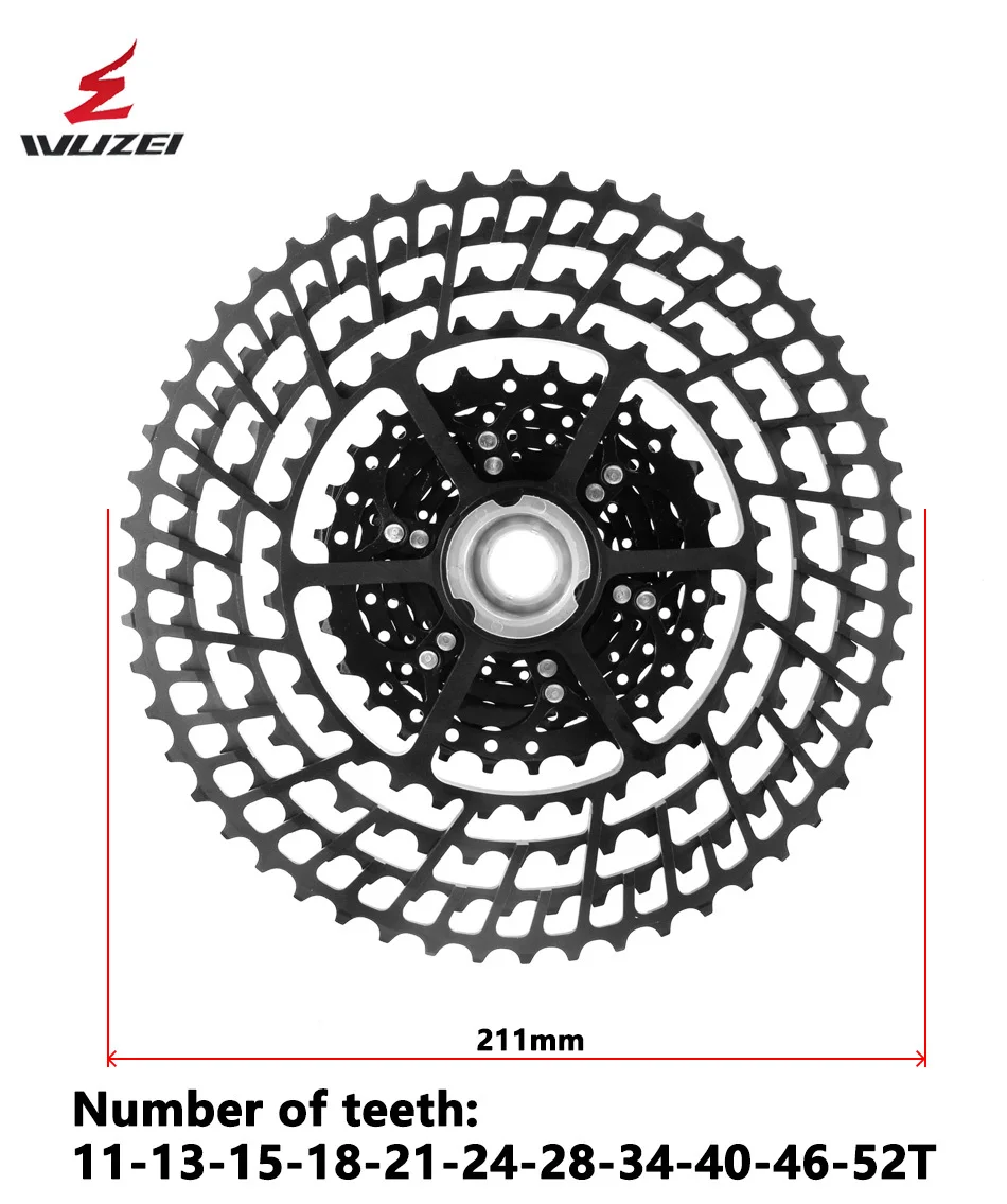 WUZEI 11/12 speed 11-50T 52T кассета Сверхлегкий велосипед Freewheel 11T CNC Freewheel горный велосипед запчасти для Shimano GX