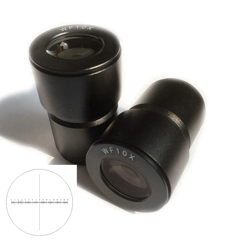 

1PC WF10X Wide Field View 20mm Eyepiece Optical Lens Mounting Size 30.5mm with Rubber Eye Cups and Scale for Stereo Microscope