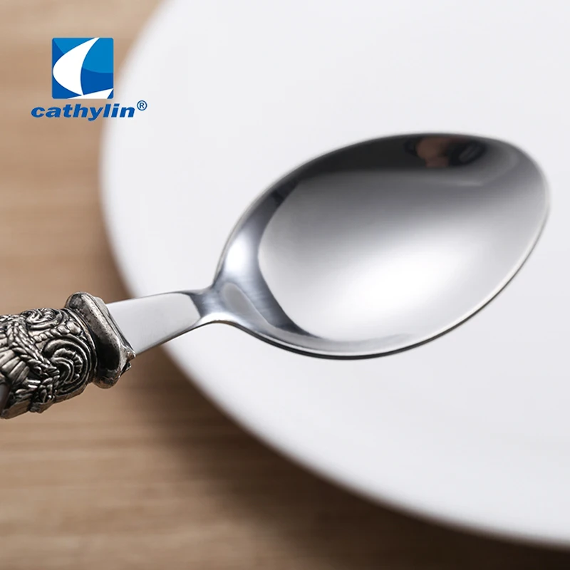 Столовые приборы CATHYLIN PL0015 24 штуки набор посуды из нержавеющей стали с акриловой