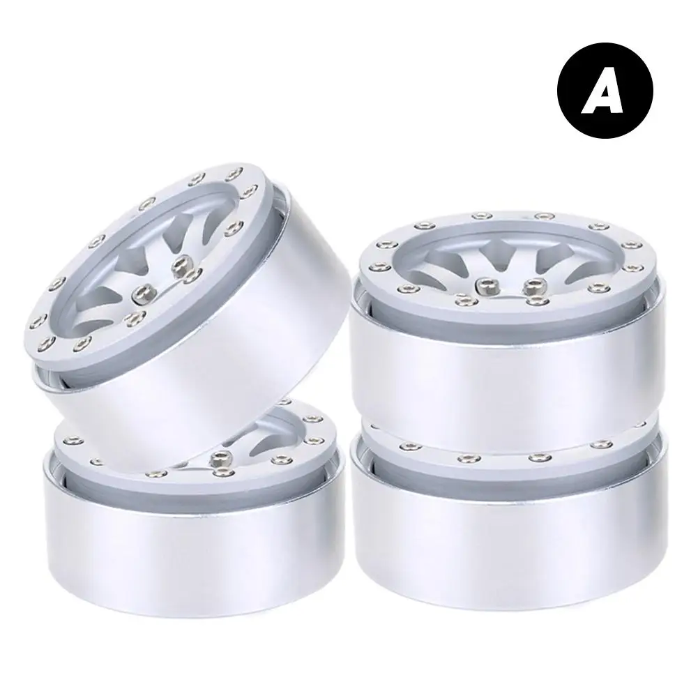 4PCS Aluminum Alloy 1.9 inch Wheels Rims 12mm Hex for 1/10 RC Crawler Axial SCX10 II 90046 Traxxas TRX4 D90 - Цвет: Красный