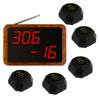 

SINGCALL Wireless Calling button,wireless service paging system,5 pcs of table bell and 1 pc receiver of APE1900