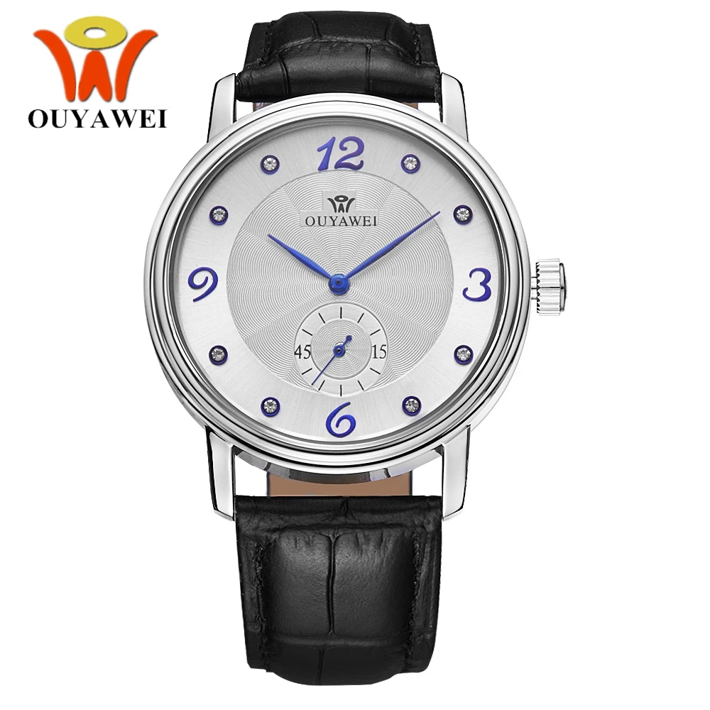 

2017 NEW OUYAWEI Automatic Self Wind Watch Men Wristwatch Fashion Waterproof Watch Male Man Analog Hombre Leather Band Relogio