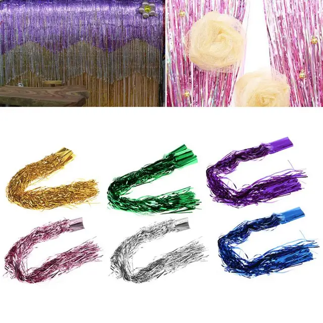 GNHYLL Glitter Foil Tinsel Fringe Party Curtain Door Rain Curtain Decoration Stage Backdrop Birthday Wedding Party Supplies