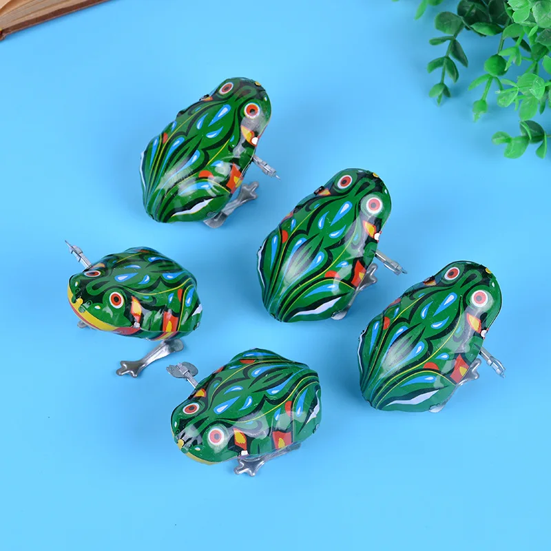 QMXD 7cm Classic Mini Wind up Toy Frog Clockwork Kids Kids Early