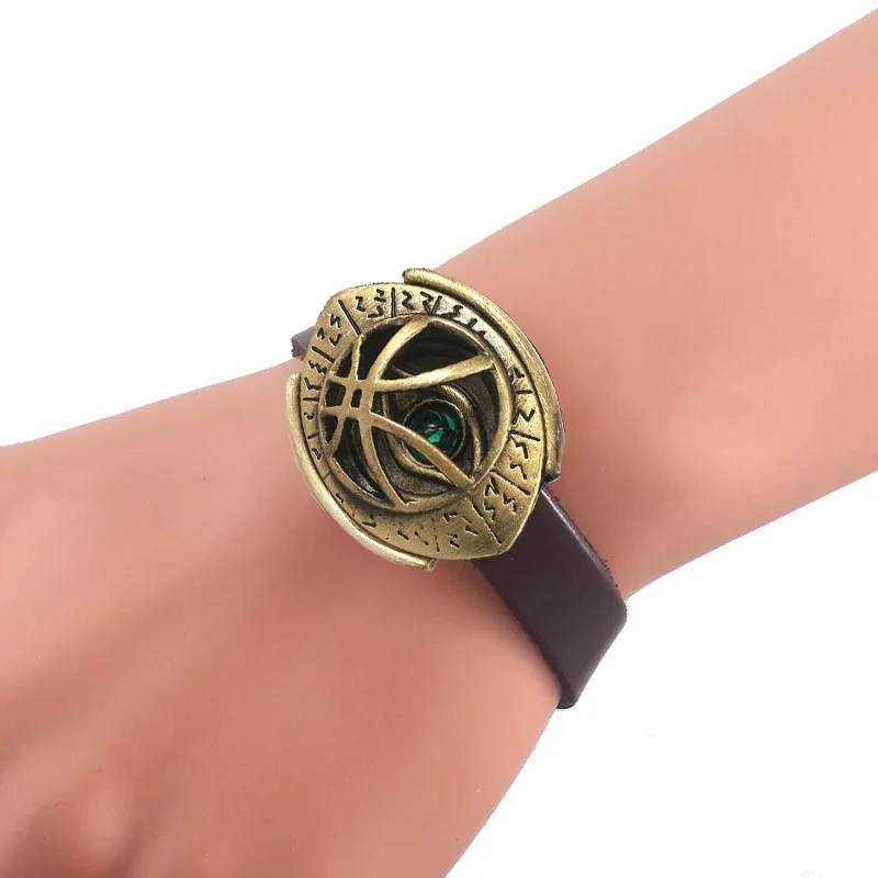 RJ Мстители Pulsera Доктор Стрэндж браслеты Dr. Strange Steve Time Бесконечность камень глаз агамотто браслеты для мужчин фильм ювелирные изделия подарок - Окраска металла: Платиновое покрытие