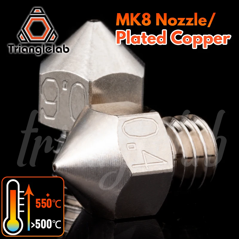 C Trianglelab MK8 Plated Copper Nozzle Durable Non-stick High Performance M6 Thread For 3D printers For CR10 Hotend ENDER3