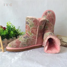 Women’s winter boots Australia Classic Camouflage pattern Bailey Button Snow Boots Warm Leather ugs Boots Brand IVG size 4-13