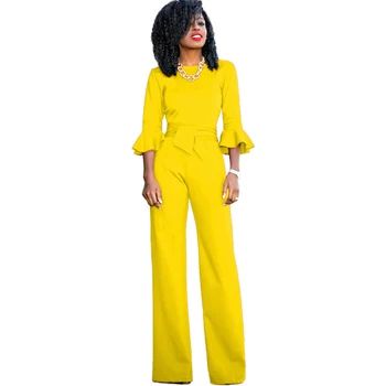 

new women's sexy jumpsuit solid color bandage jumpsuit yellow blue red green black jumpsuit