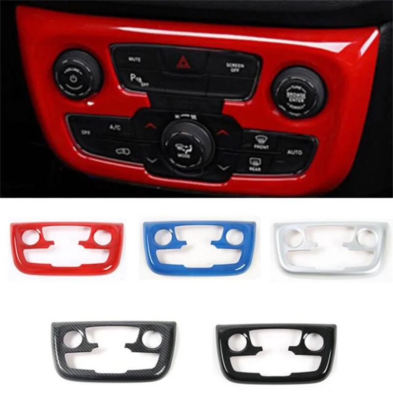 

SHINEKA Car Accessories Air Conditioner Control Panel Frame Decoration Covers Fit For Jeep Compass Automatic Type 2017 +