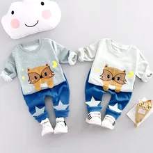 Enfants Vêtements 2017 Printemps Automne Bébé Garçons Vêtements Chat de Bande Dessinée Coton Set Enfants Vêtements Ensembles Enfant T-Shirt + pantalon Costume