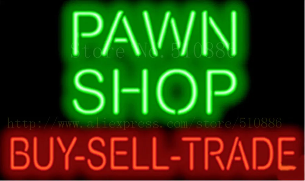 Пешка магазин Buy - Sell -Trade неоновая вывеска настоящий стеклянный пивной бар