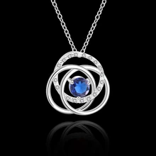 High Quality cheap Woman Silver Necklace Jewelry Gem Zircon N593