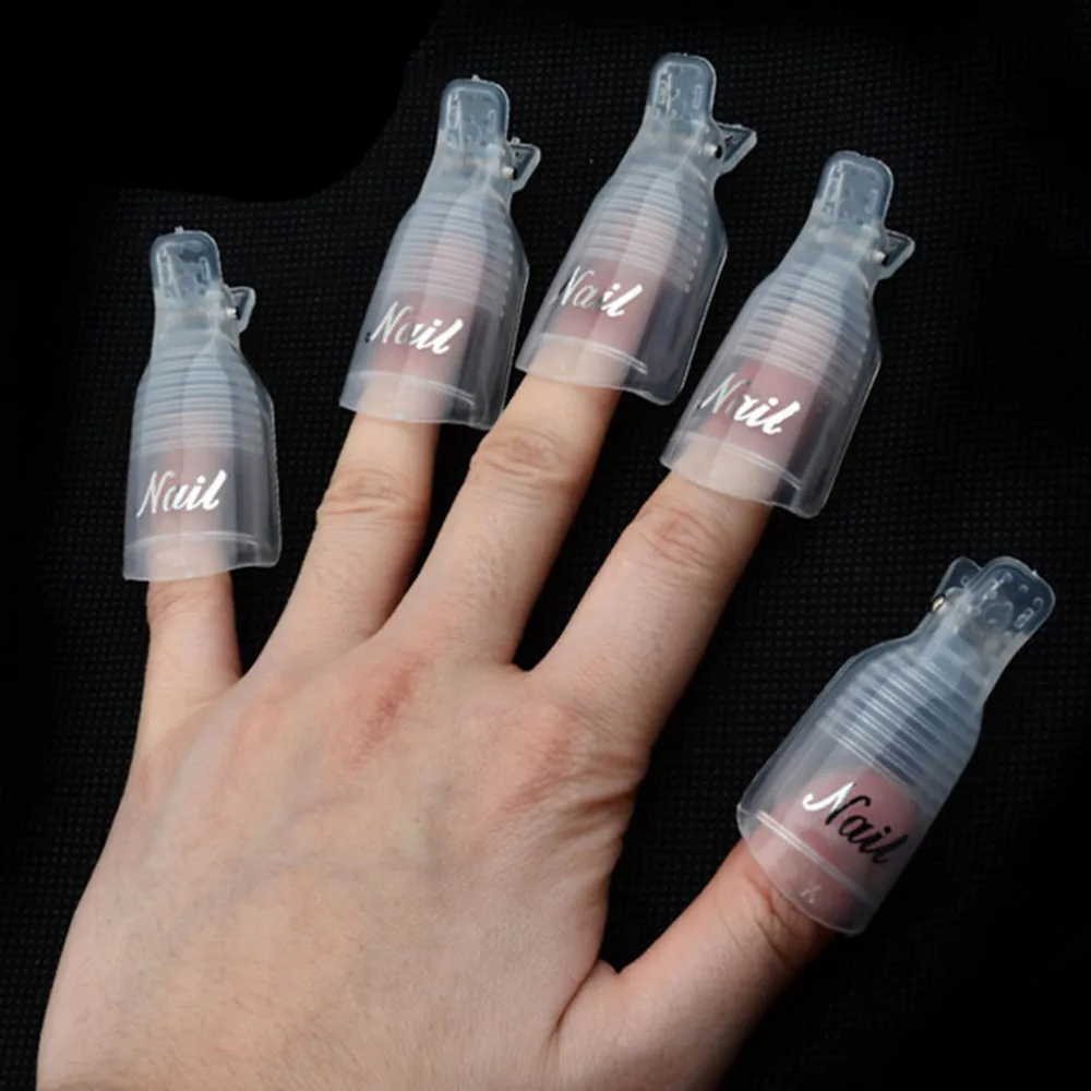

10pcs/pack Professional Reusable Nail Art Soak Off Cap Clip UV Gel Polish Remover Wrap Accessories DIY Manicure Care Tools