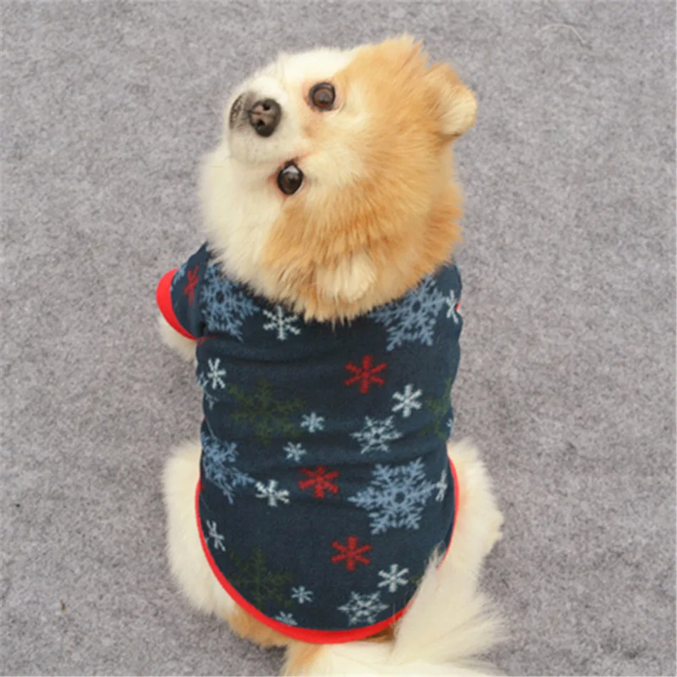 Рождественская серия осенне-зимняя одежда для домашних животных теплое пальто свитер из флиса Одежда для собак куртка мягкие удобные товары для домашних животных