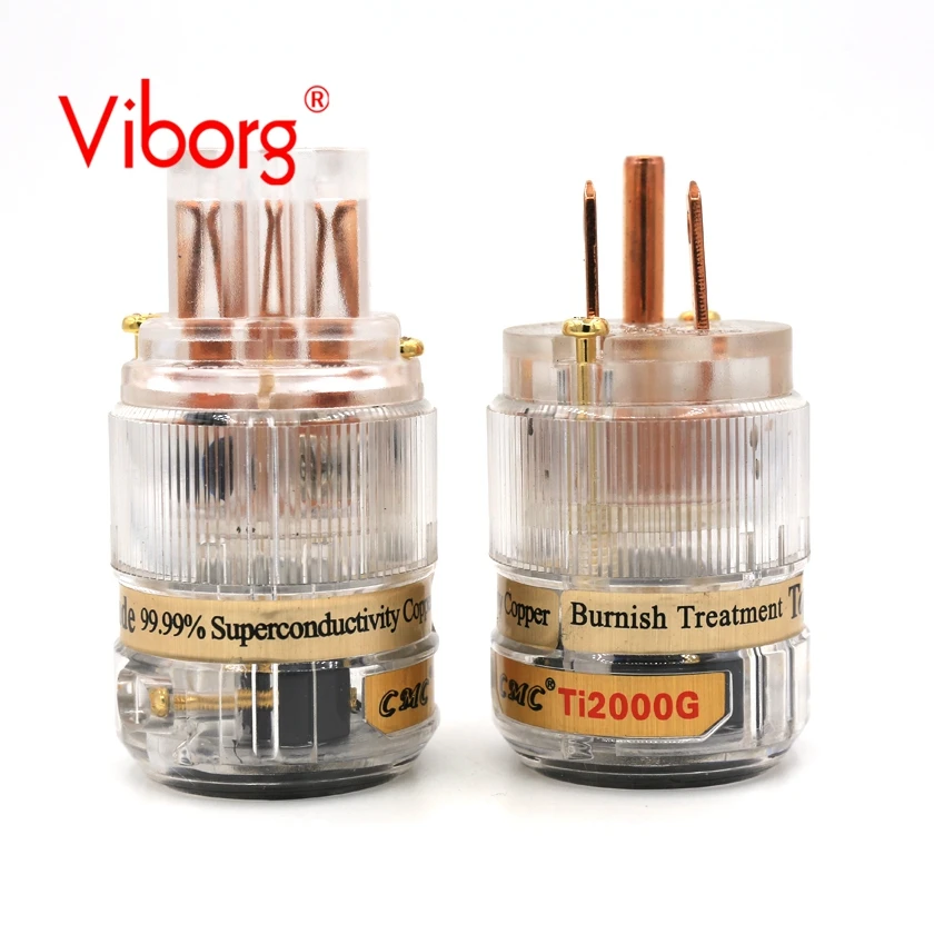 

Free Shipping 5pair Viborg CMC Ti2000M 99.998% Pure Red Copper US AC power plug for audio power cable