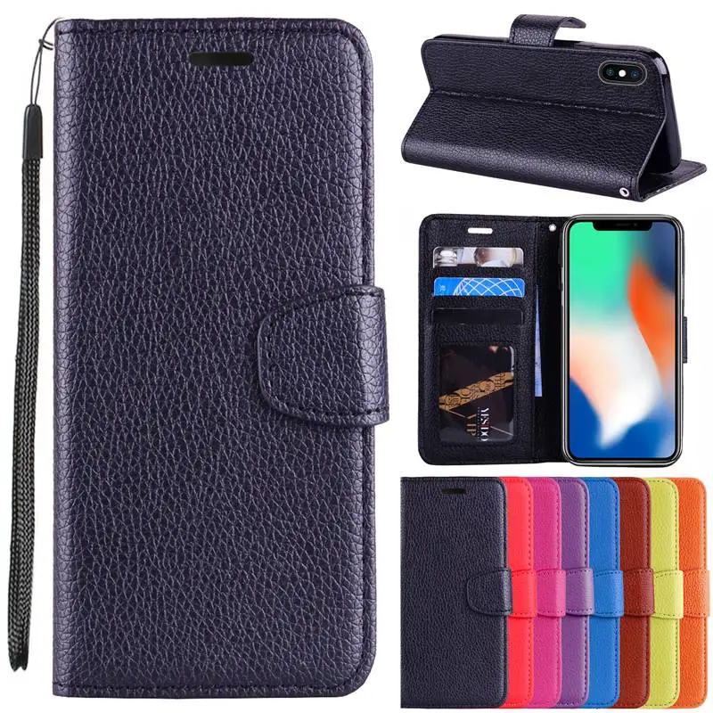 

Luxury Litchi lines Leather Wallet Case For iPhone 5C 5S SE 6S 6 7 8G Plus X XR XS MAX Sony Xperia Z3 Z5 Compact Case Flip Cover